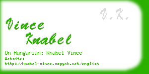 vince knabel business card